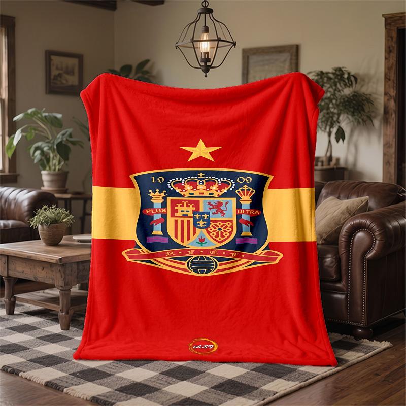 Spain national football team Print Flannel Blanket Soft Warm Sofa Bed Throw Blanket For Home Office Bedroom