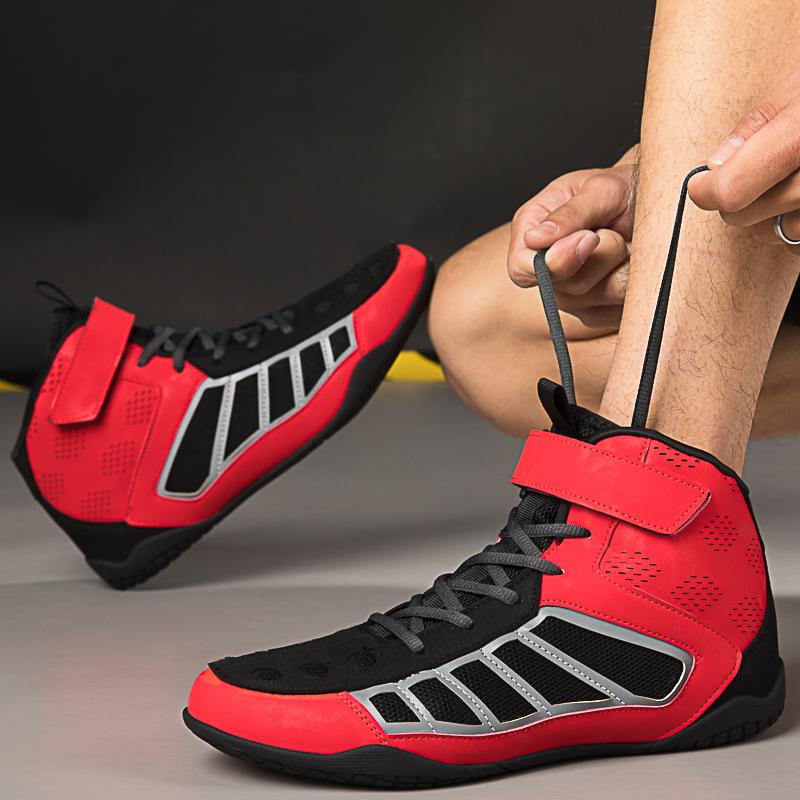 Боксерские ботинки унисекс 36-46, дышащие сетчатые ботинки большого размера, легкие боксерские ботинки, боевая тренировочная обувь, мотоциклетные ботинки