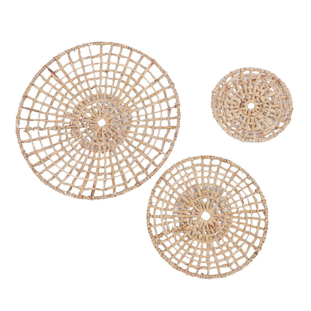 Wall Basket Decor 50cm 35cm 25cm Diameter 3D Design Handmade Round Rattan Woven Wall Ornament for