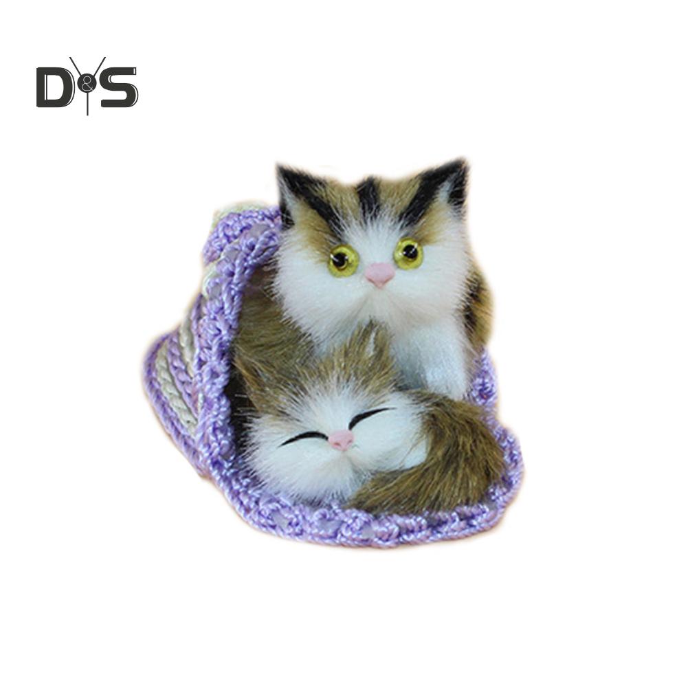 Mom&Me Cat Slippers Plush Kids Toy Simulation Animal Ornament Craft Xmas Gift