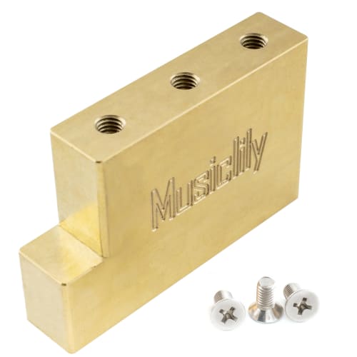 Musiclily Ultra Brass Tremolo Block, 37mm, Fat Brass L-Shaped Block for Floyd Rose Guitars