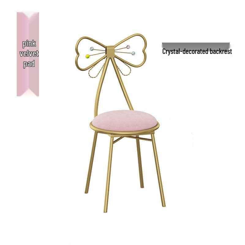 Принцесса Бабочка Стул для Макияжа со Съемной Спинкой - Идеально подходит для Маленьких Спален в Квартирах и Туалетных Зон