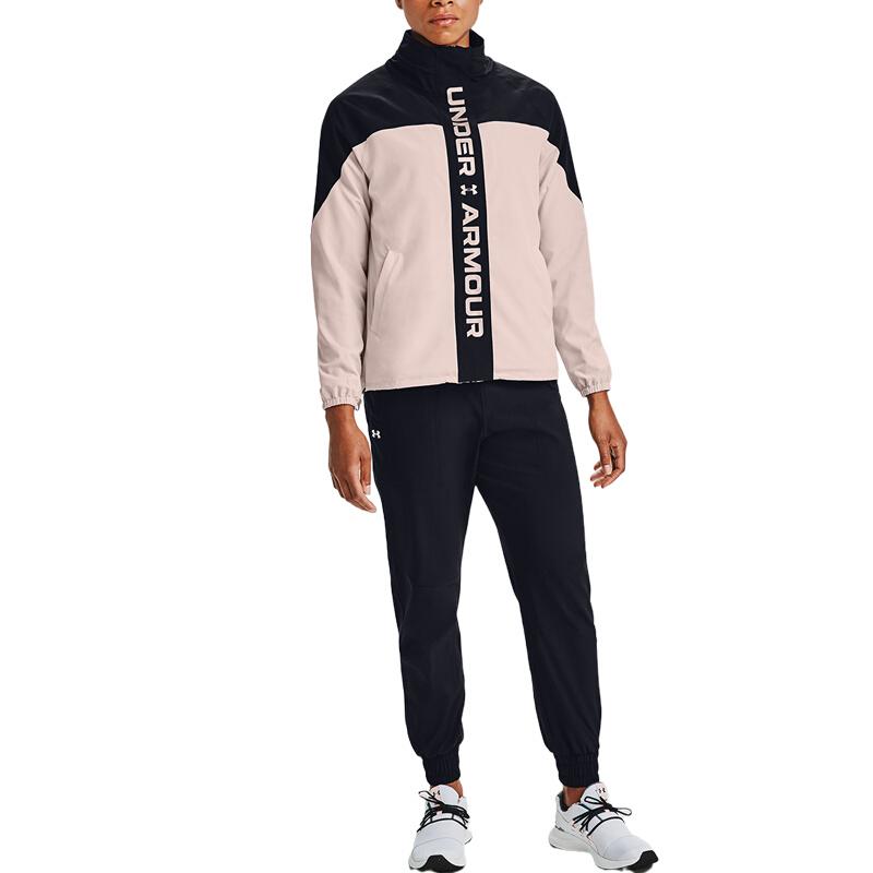 Under Armour Восстановленная тканая куртка с логотипом, цветная блочная тканая куртка, женская куртка, черная 1360569-001