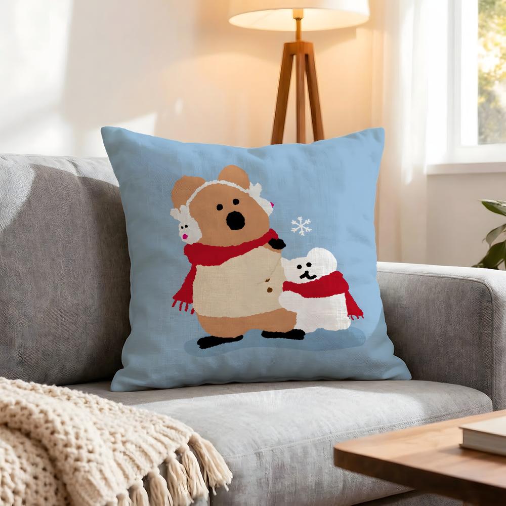 Animal Quokka Cushion Cover 1Pcs Decorative Covers Soft Cushion Case For Sofa Couch Decor 40X40 45X45 Pillowcases