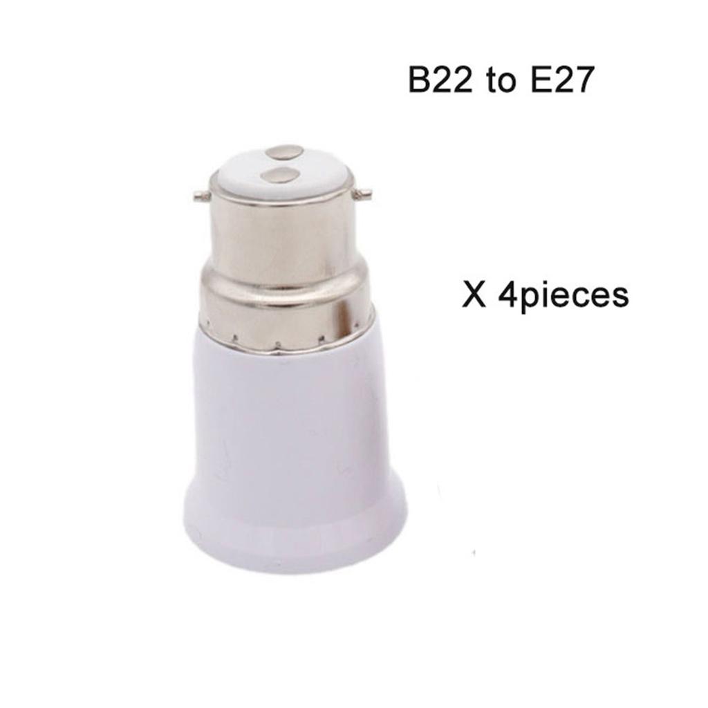 4/10/20/50pcs B22 to E27 Bulb Adapters Bayonet Lamp Base to Screw E26 E27 Bulb Holder Converter Two-Pin Socket to Edison Base