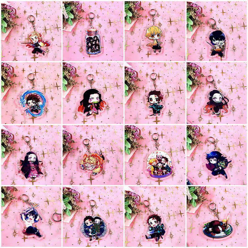 Прочный и прозрачный акриловый брелок Demon Slayer для фанатов Kimetsu No Yaiba