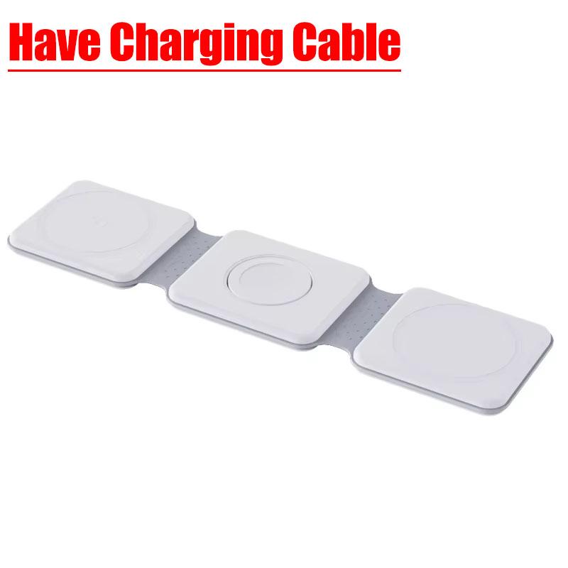 Складное регулируемое 3 в 1 мощное магнитное беспроводное зарядное устройство для Magsafe iPhone 16 15 14 iWatch 8 AirPods быстрая зарядная станция