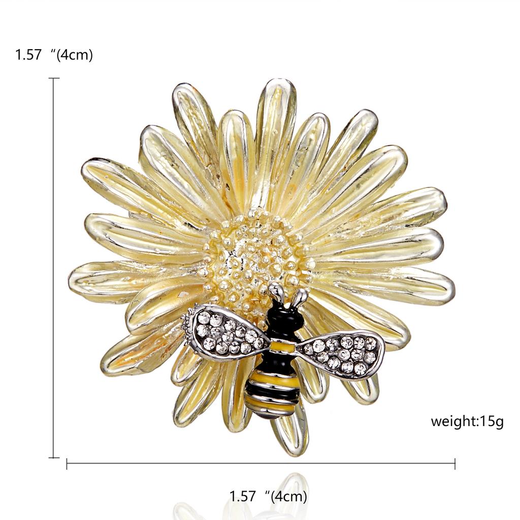 Rinhoo Delicate Little Bee Brooch Crystal Rhinestone Insect Ant Flying Bee Animal Honeybee Enamel Pins Broach Needle Badge Gifts