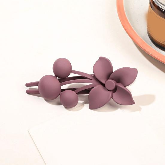Матовая текстура, коготь для волос, цветочный декор, толстая тонкая заколка для волос, нескользящая матовая отделка, большая заколка для волос на затылке, аксессуары для волос
