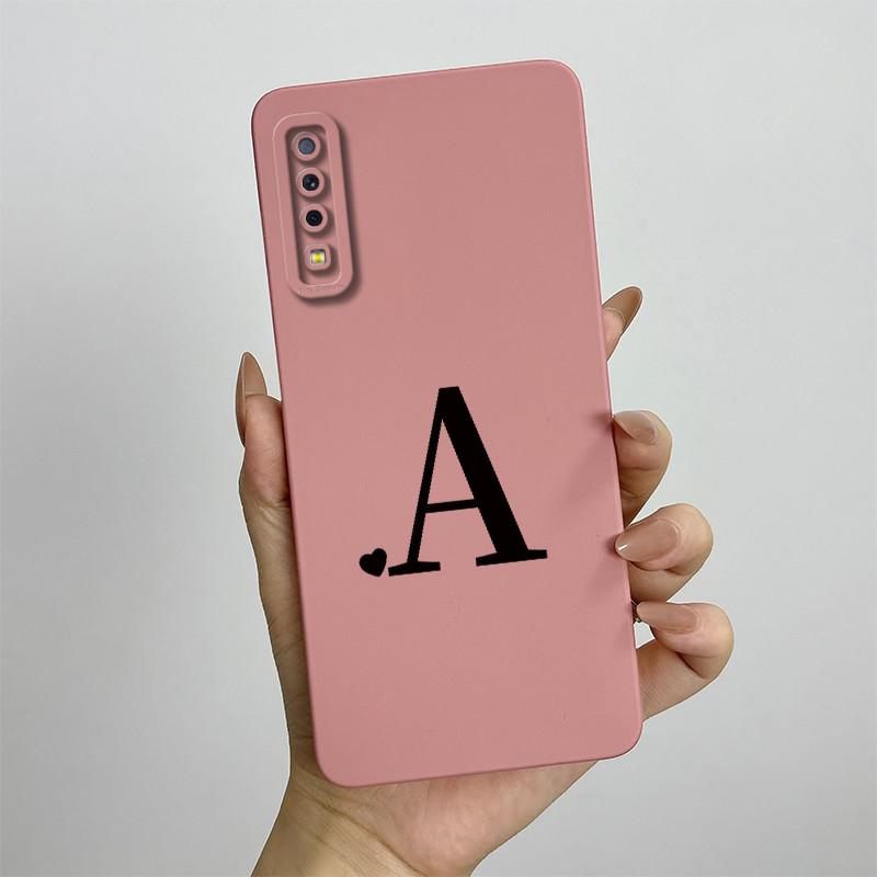 Чехол для Samsung A7 2018 Galaxy A750 Роскошные буквы Квадратный чехол для телефона SM-A750G Ударопрочный Мягкий ТПУ Силиконовая задняя крышка Fundas