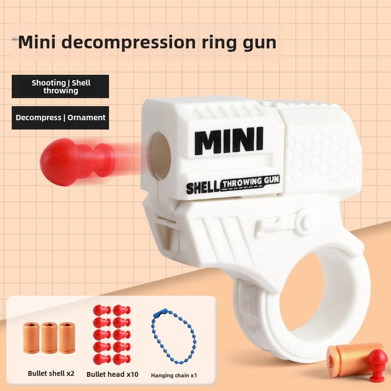 Новый декомпрессионный игрушечный пистолет, метательный снаряд, пулевой пистолет, гироскоп, может стрелять мягкими пулями, пластиковый пистолет, декоративная цепь