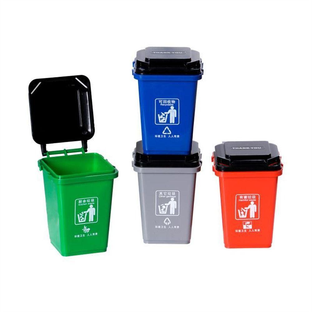 Desktop Organizer Mini Garbage Sorting Mini Waste Bin Trash Can Model Pen Organizer Mini Trash Can