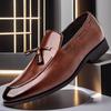 Модные мужские туфли, деловая повседневная обувь, новые мужские туфли без застежек для свадебной вечеринки, туфли с острым носком из искусственной кожи, размер плюс 48, мокасины