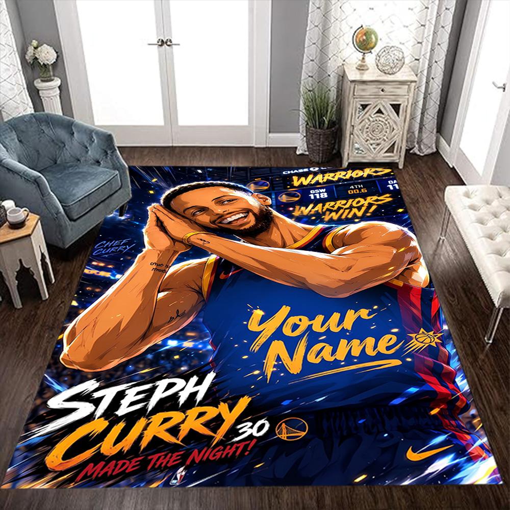 Golden State Warriors Curry Dynasty Customized Name Carpet Suitable for Outdoor Game Room Bedrooms Foyer Anti-slip Rug Office home decor