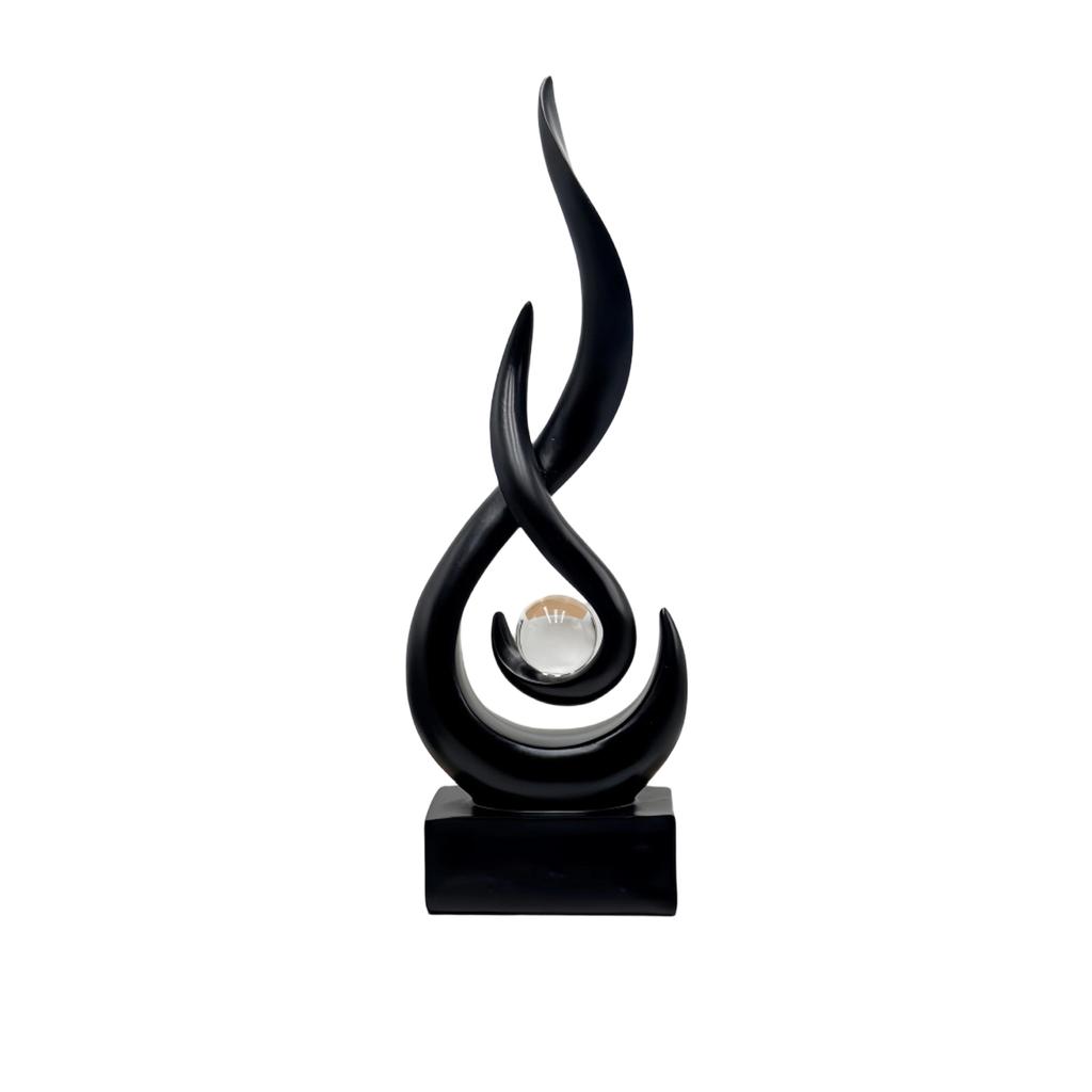 Modern Flame Resin Sculpture, Art Deco - Decorative Statue