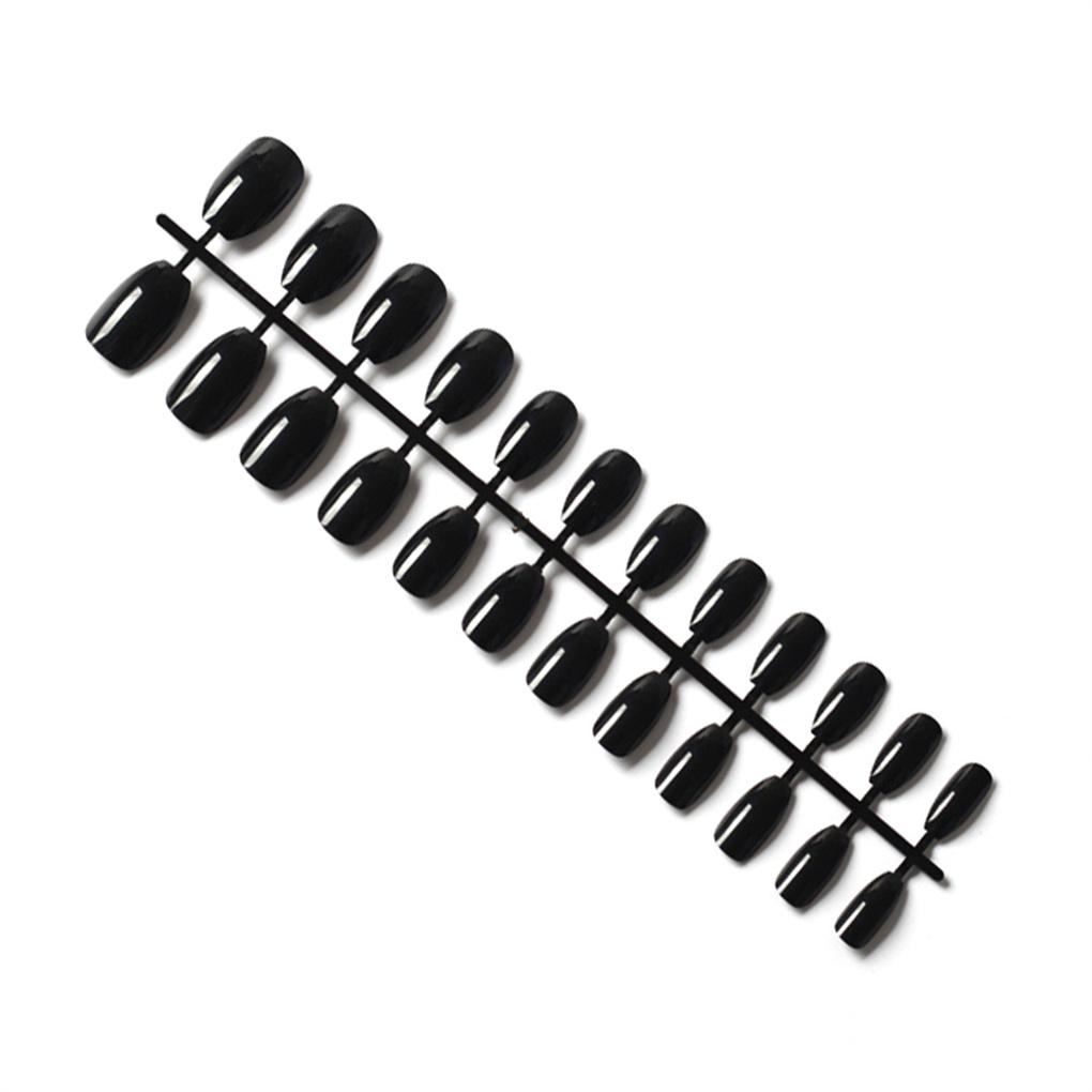 Pack of 24 Short Ballerina Safe Scratch-resistant Coffin False Nails French Style DIY Graceful Personality Acrylic Nail