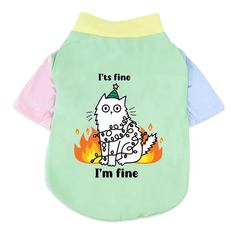 1 Pc Pet T-shirt Fashionable Cartoon Bear Soft Breathable Dog Vest Cat Casual Clothes