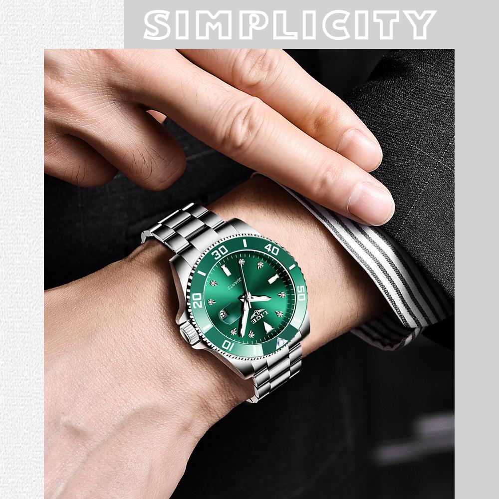 LIGE Новые лучшие брендовые роскошные мужские часы модные повседневные водонепроницаемые кварцевые часы с датой