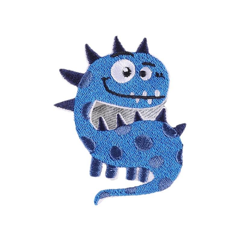 Вышитая этикетка с изображением мультяшного животного динозавра нашивка наклейка на одежду аксессуары самоклеящаяся вышитая наклейка наклейка на ткань