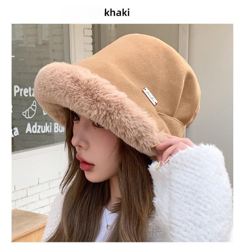 1pc Womens Winter Fleece Bucket Hat,Warm Faux Mink Plush Hat Fluffy Fisherman Fuzzy pullover Hat skull Hat For Outdoor dailywear