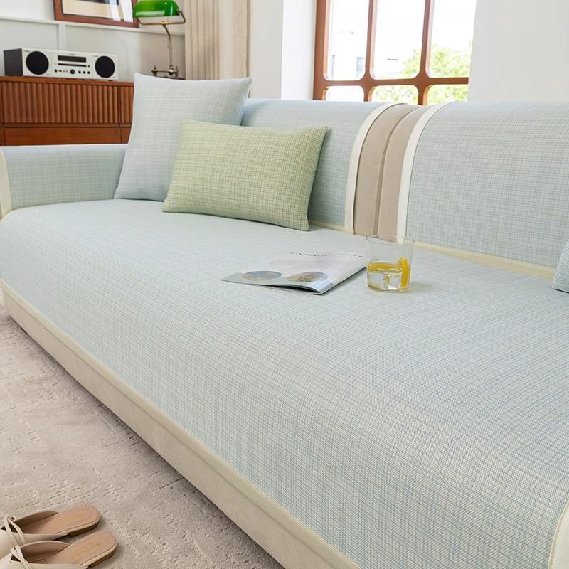 Ice Silk Sofa Cushion  New Summer Mat Seat Cushion High-End All-Inclusive Sofa Cover Straight Row Washable Cover