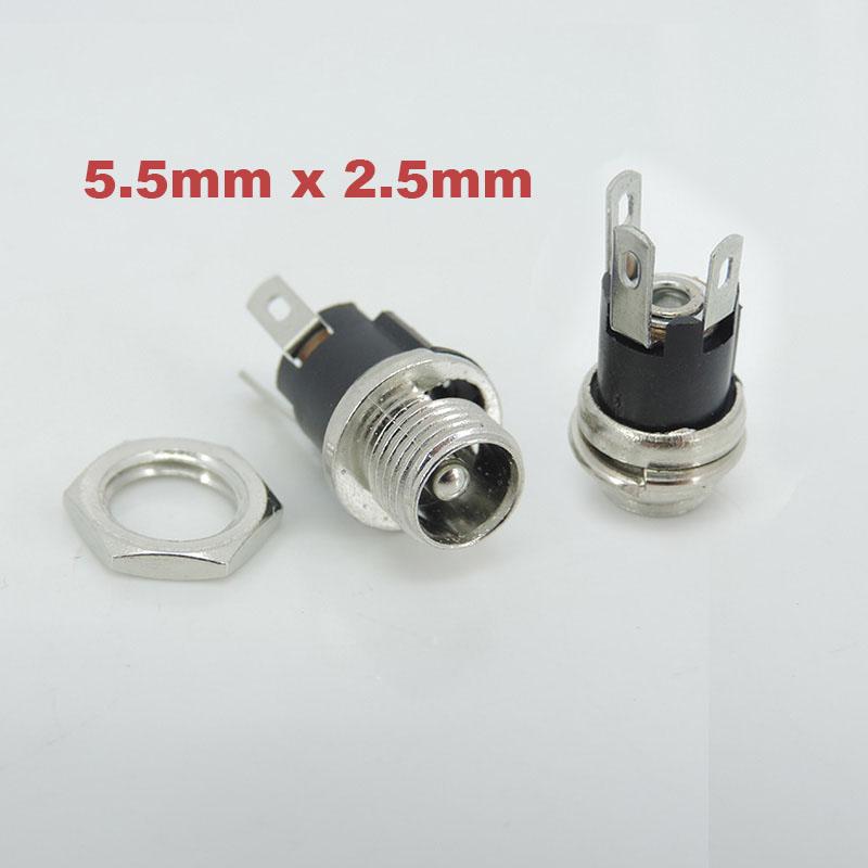 5 пар DC 025m 3Pin Terminal DC female Power Plug Jack 5.5mm x 2.1mm 5.5*2.5 гнездо Электрический разъем с пылезащитным колпачком