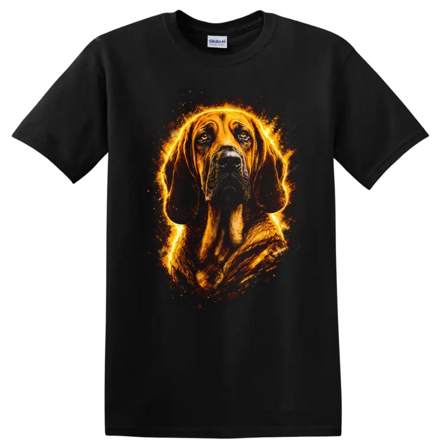 Dog Breed T Shirt with Colorful Graphic Fire Elements Cool Dog Lover Tee
