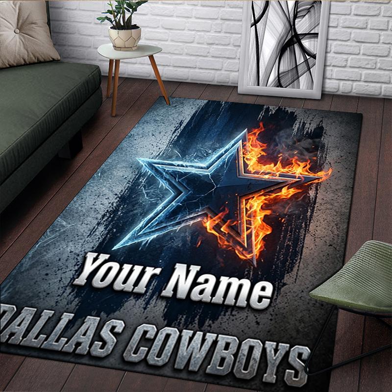 Custom personalization Flame Star Print Area Rug - Soft, Washable Non-Slip Indoor Mat,Living Room,Home&Office Decorative Rug