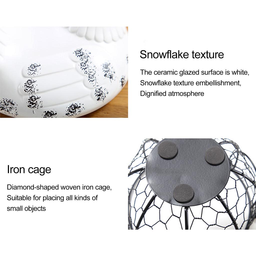 Корзина для хранения яиц Керамика Железо Яркая форма цыпленка Кухонная корзина для хранения яиц Синяя 19 x 16 x 10 см