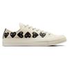 Comme Des Garçons PLAY X Converse Chuck 70 Low Multi Heart - Milk Black Unisex Sneakers Cream Egret A08150C