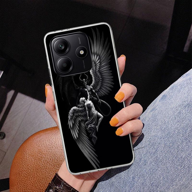 Чехол для телефона Phnoe с ангельскими крыльями и дьяволом для Xiaomi Redmi Note 15 14 14S 13 Pro Plus 12 12S 11S 11E 10S 10 11T 5G Уникальный