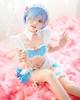 milky time ReZero Rem Cosplay Swimsuit Bikini “Isekai-type” with Wig, Size M, Color Rem/Isekai-type