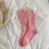 Female Autumn and Winter Thickened Warm Lovely Pink Moon Floor Sleep Tube Cotton Socks