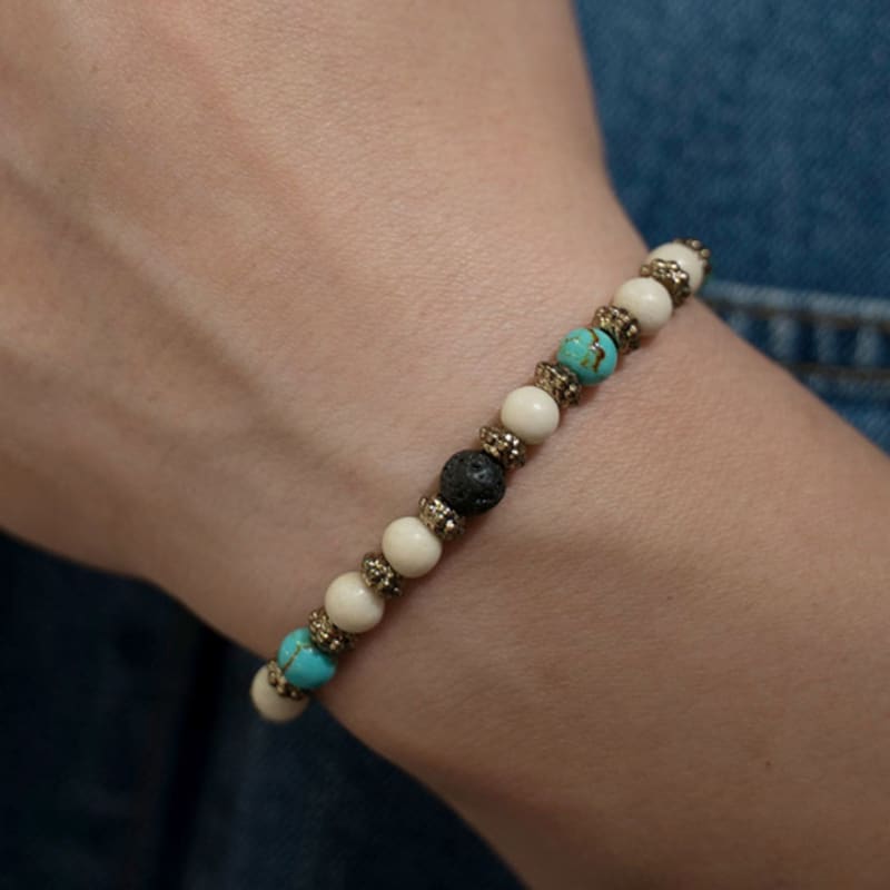 HARANG HR 303B_Gemstone Beads Bracelet (Blue)