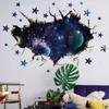 3D Moon Starry Sky Wall Stickers PVC Material Cosmic Moon Wall Decals Living Room Kids Room Ceiling Wall Stickers Mural