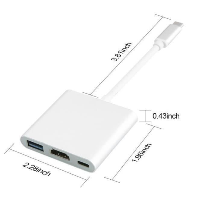 Адаптер USB 30 Type C USB-C на HDMI для Apple Новый Macbook Совместим с HDMI