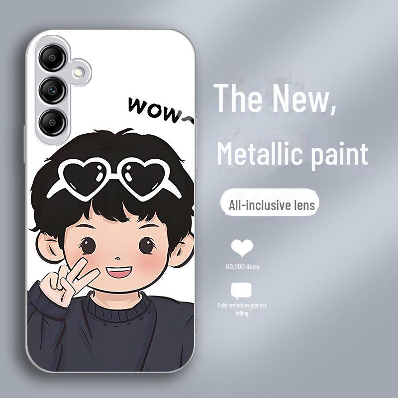 Креативный чехол из жидкого стекла для пары для Samsung A32, S21, S30, A23, A25