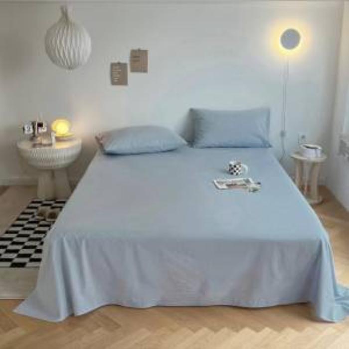 Простыни сплошного цвета в стиле Ins, цельное студенческое общежитие, простая и утолщенная двуспальная кровать, удобная для кожи, все включено