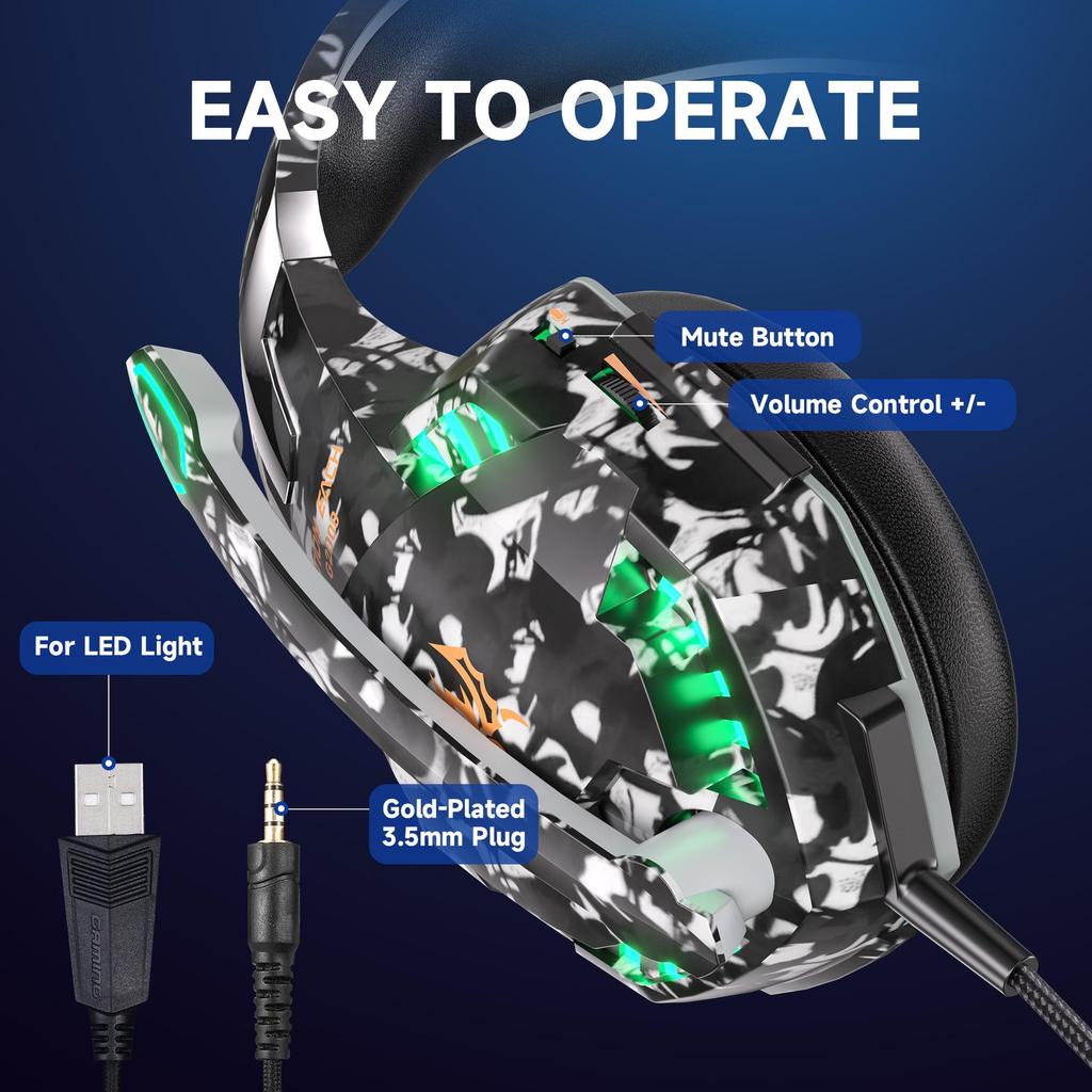 Yin Zhuo KOTION EACH G2000 Gaming Headset: Over-ear, Compatible with Mobile, PS4, Xbox.