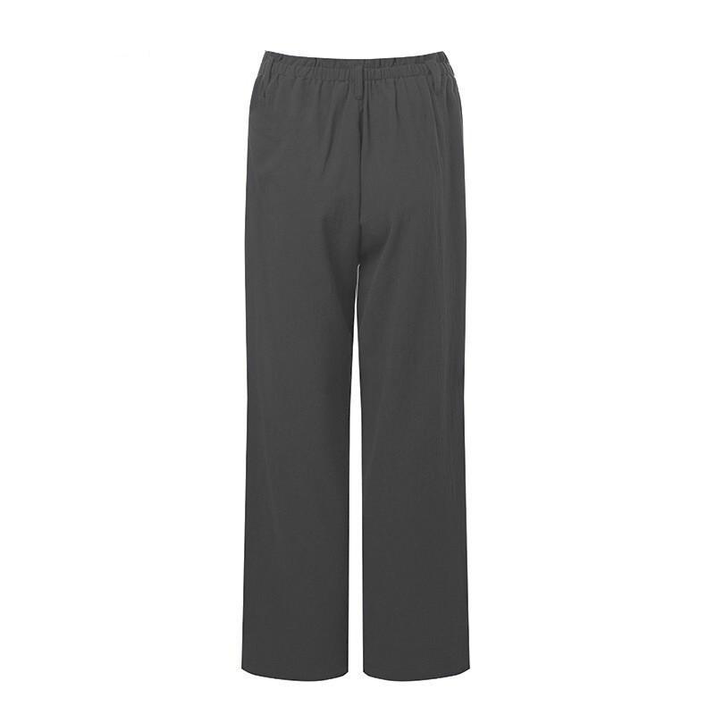 Fashion Solid Color Cotton Linen Fashion Loose High Waist Casual Pants For Women