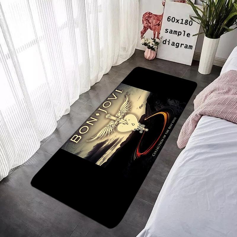 Doormat Flannel Floor Mat B-Bon Jovi Indoor Foot Rug Bedside Mats Kitchen Corridor Absorbent Carpet Ideal for Balcony Decoration