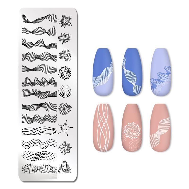 Штамповочные пластины для дизайна ногтей, листья, цветы, трафареты из нержавеющей стали, инструменты для штамповки изображений для ногтей, маникюрные инструменты