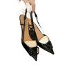 Новые летние туфли на высоком каблуке во французском стиле 42 Fine Track Pointed V Buckle Strap Sandals Black Women Shoes