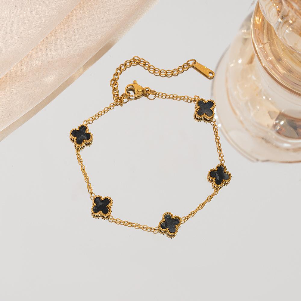 Браслет «Четырехлистный клевер» 9 мм — Роскошное и высококлассное женское ювелирное изделие, которое не потускнеет. Уникальный и минималистичный браслет-манжета.