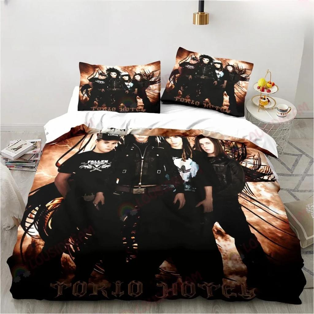 3D Печать Комплект Постельного Белья Tokio Hotel Мягкое Одеяло С Чехлом С 1/2 Наволочками Для Детей Взрослых Музыкальная Группа Экскаватор Чехол На Одеяло