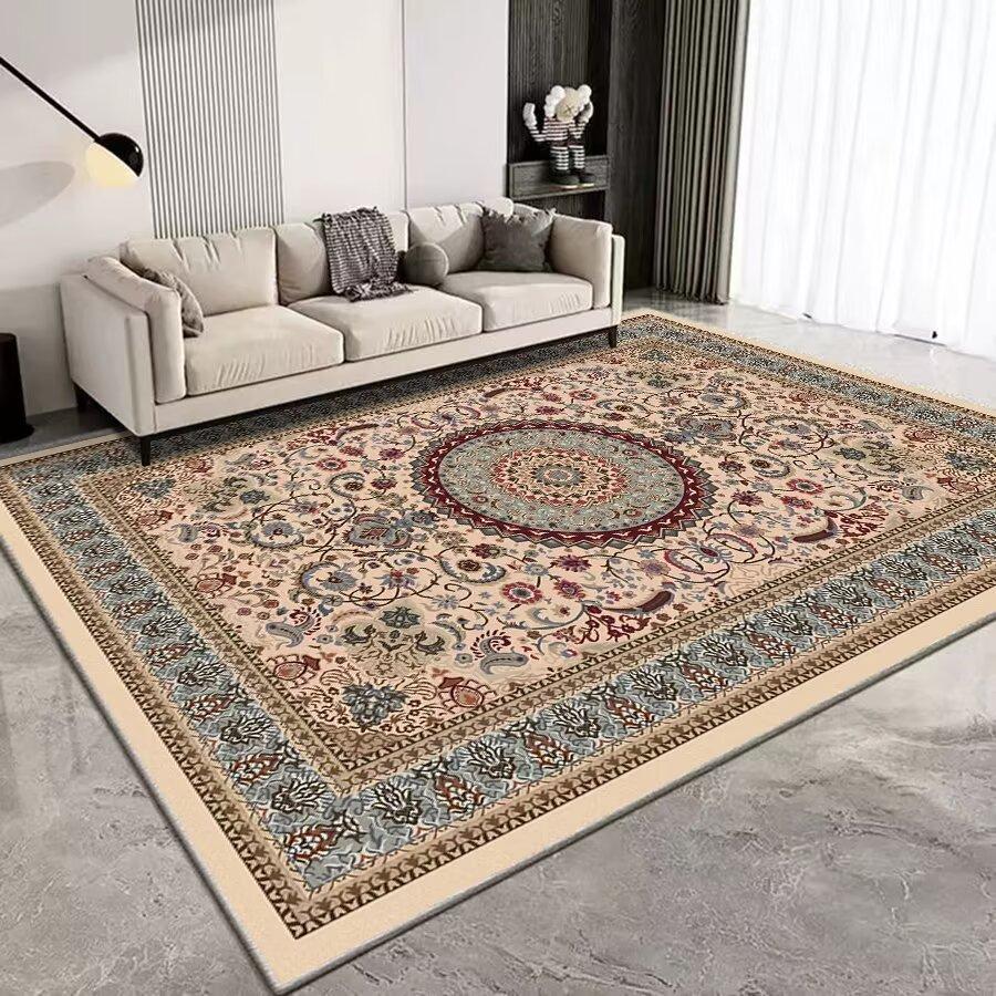 Персидский Ретро Большой Ковер для Гостиной Бохо Декор Дома Ковры для Зоны Дивана 200x300 см Холл Кофейные Столики Легко Чистящиеся Напольные Коврики