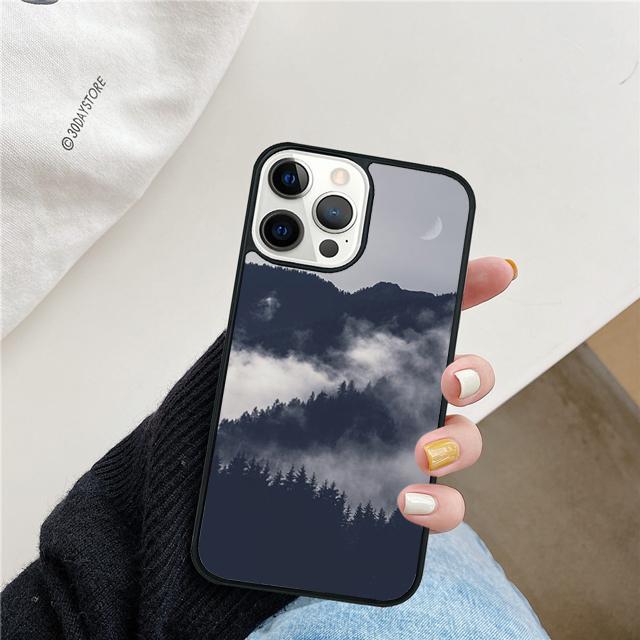 Чехол-ракушка 'Горный Лес Облака' Для iPhone 17 Air 15 16e 14 13 12 Pro Max 11 Pro Max Plus Чехол для телефона