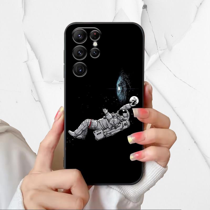 Чехол для телефона с узором космонавта для Samsung Galaxy S25 Ultra Чехлы для Galaxy S 25 Ultra Мягкий силиконовый корпус Черный TPU Fundas