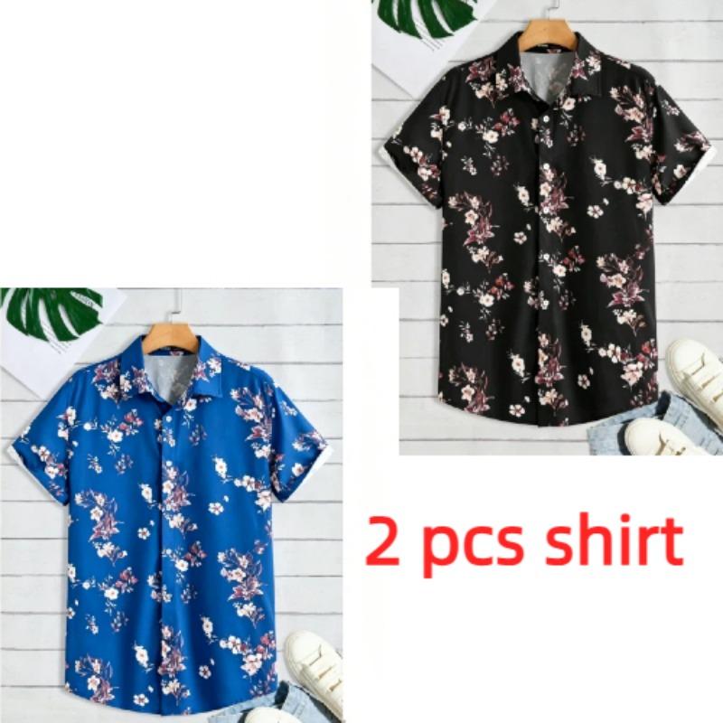 Multiple Colors Available Flower Printing Shirt Summer Hawaiian Beach Vacation Clothing Men's Fashion Street Style Shirt Daily Men's and Women's Shirt