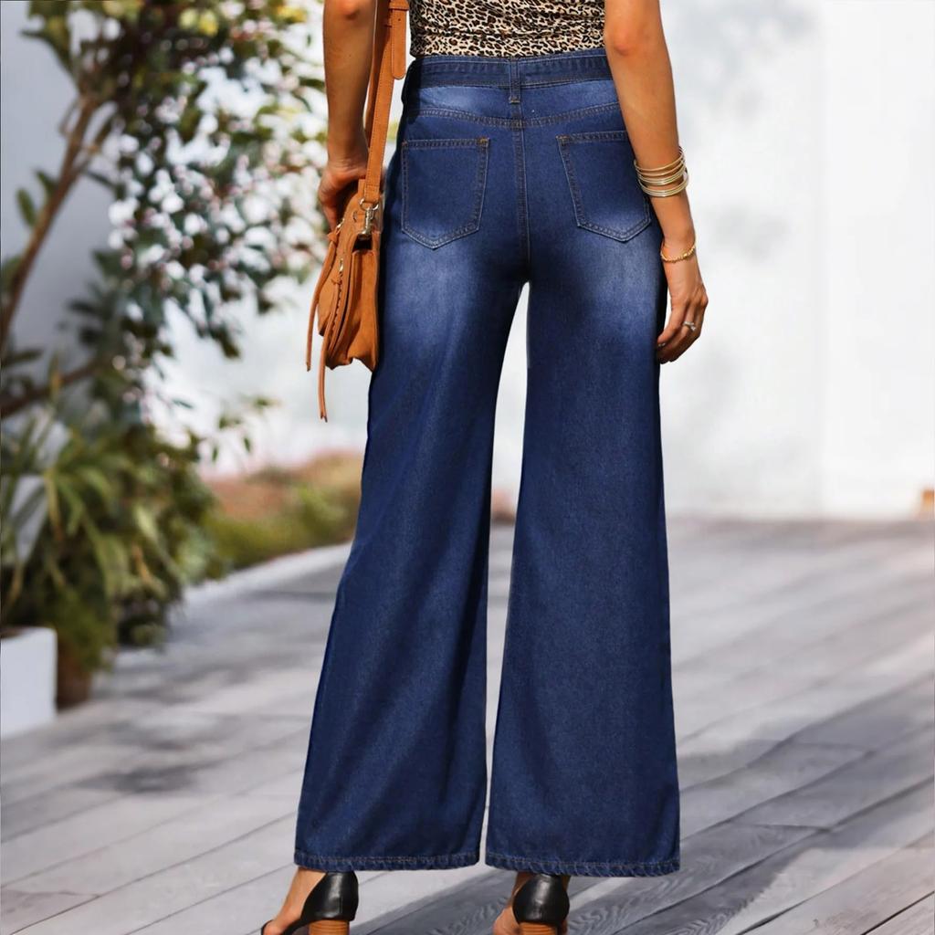 Ladies' Casual Jeans Trend Casual Fashion Straight Leg Loose Jeans